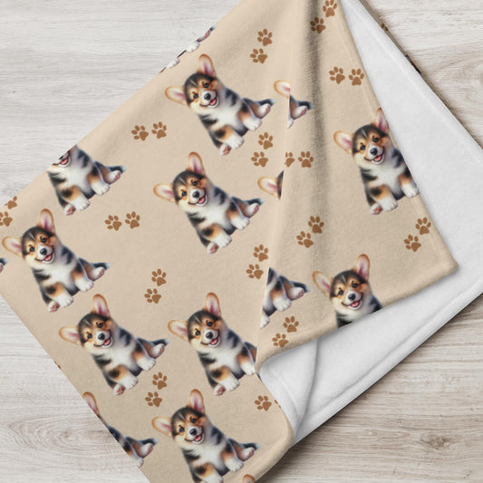 Tricolor Corgi Puppy Blanket ywd4kc-br.myshopify.com