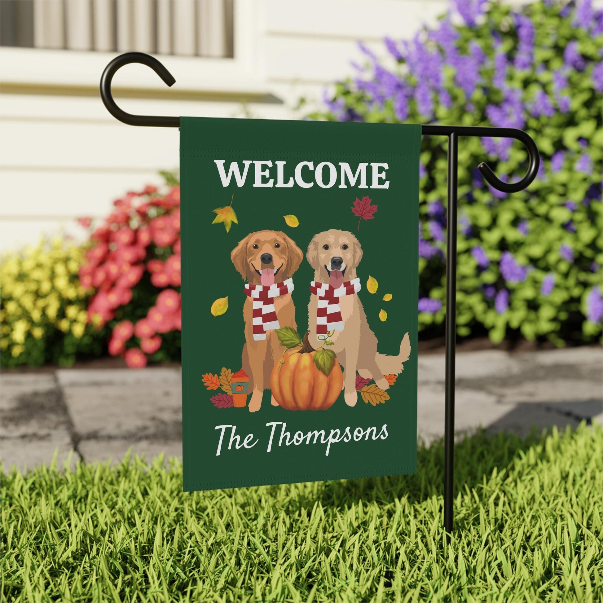 Welcome Fall Golden Retriever Garden Flag ywd4kc-br.myshopify.com