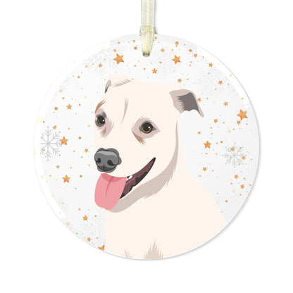 White Pitbull Christmas Ornament | Glass | Add Dogs Name ywd4kc-br.myshopify.com