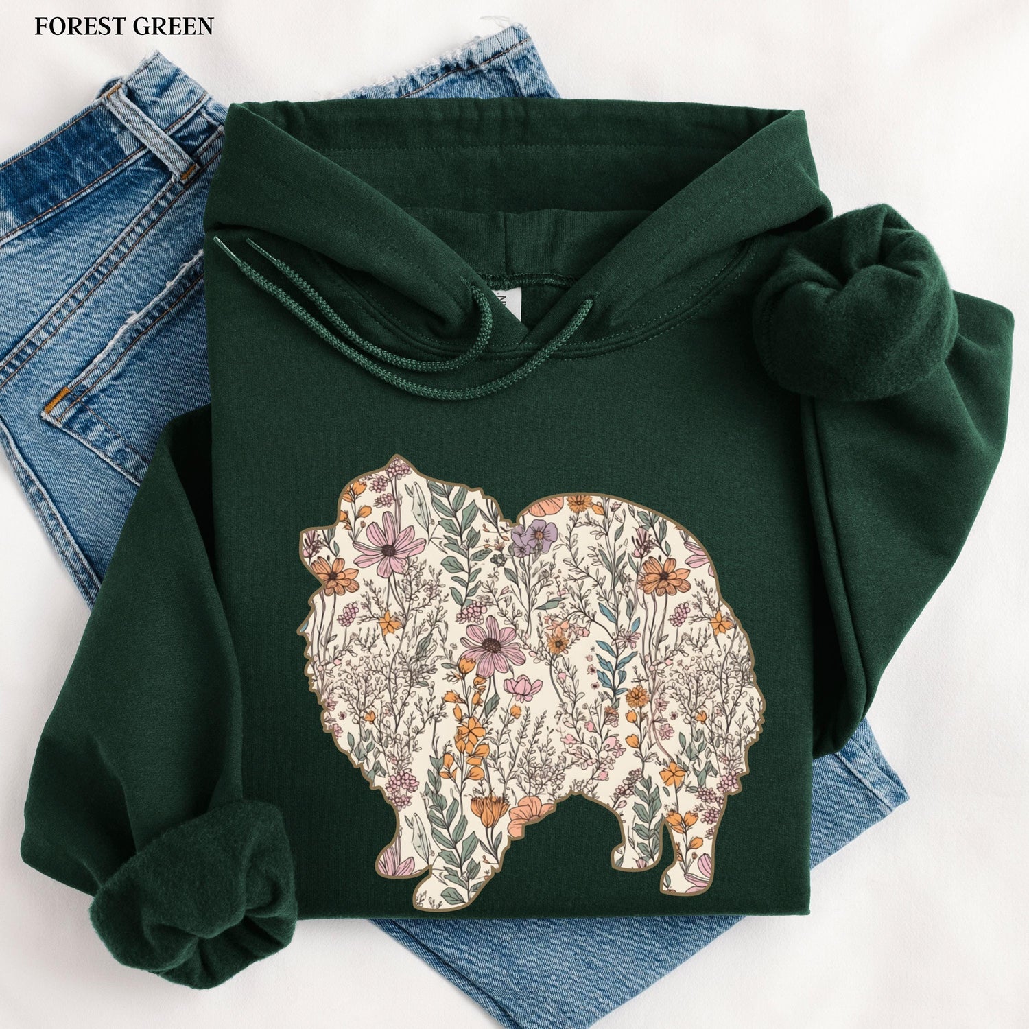 Wildflower Pomeranian Spitz Hoodie ywd4kc-br.myshopify.com