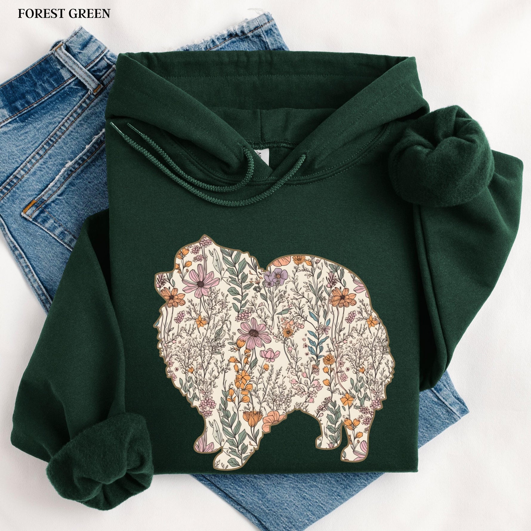 Wildflower Pomeranian Spitz Hoodie ywd4kc-br.myshopify.com