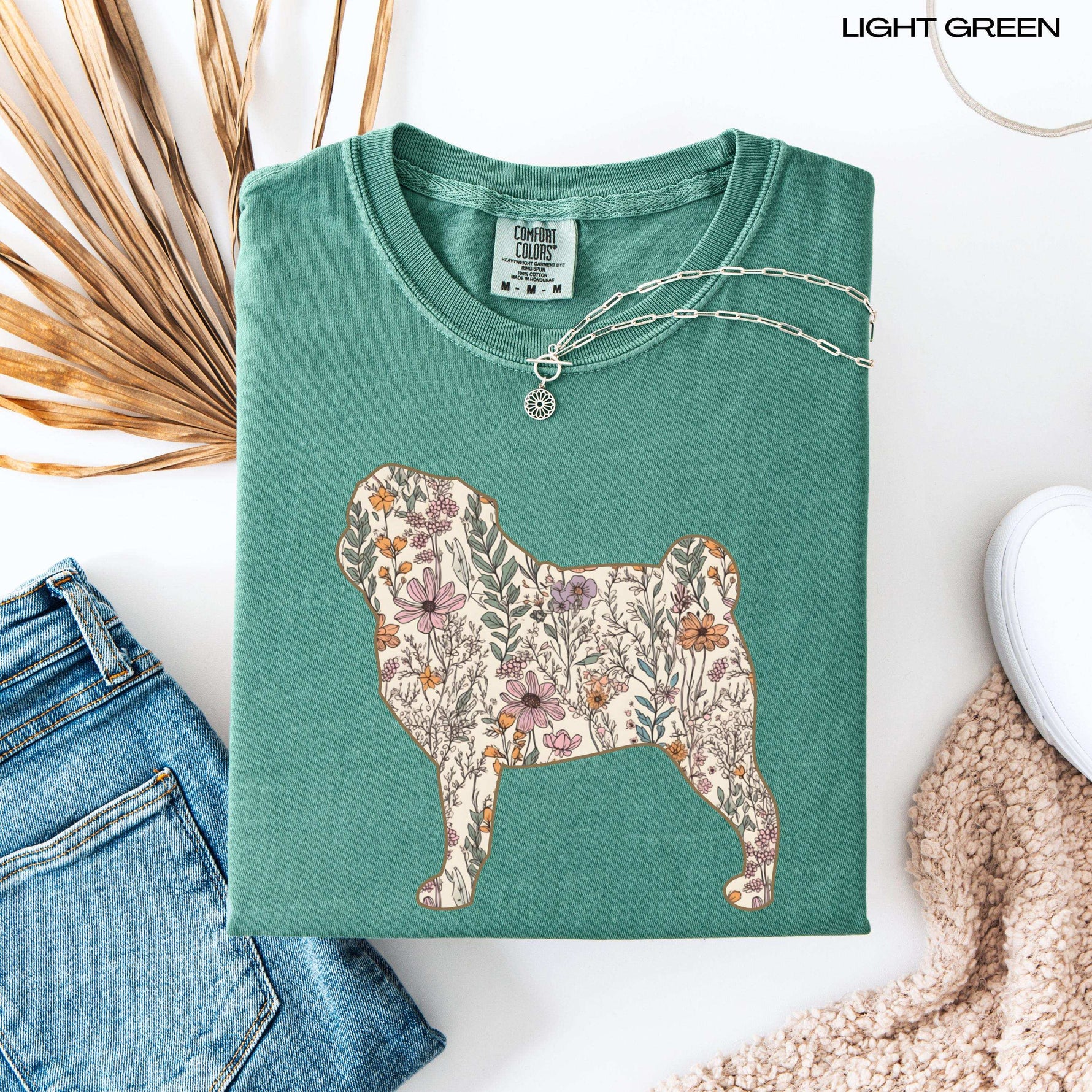 Wildflower Pug Shirt ywd4kc-br.myshopify.com