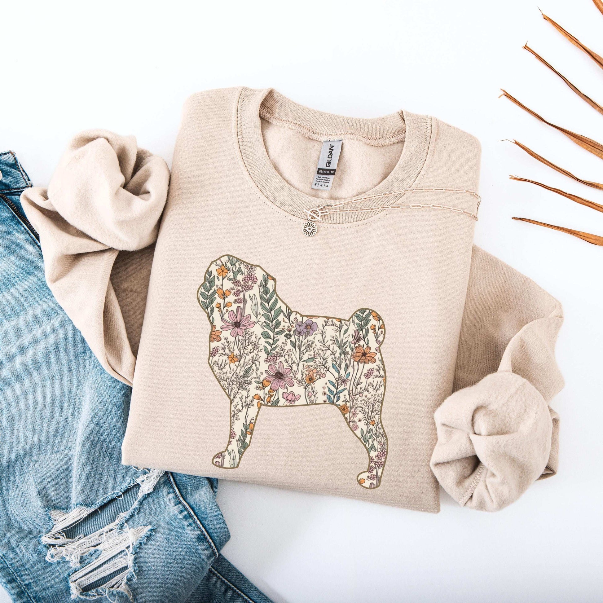 Wildflower Pug Shirt ywd4kc-br.myshopify.com