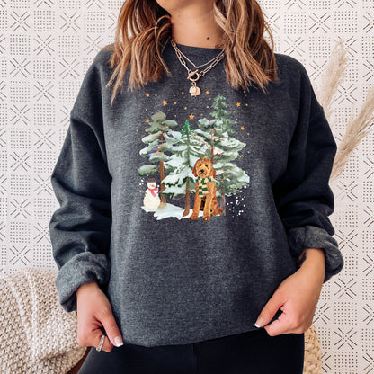 Winter Goldendoodle Sweatshirt, Christmas Golden Doodle Gifts, Dog Mom Sweatshirt, Goldendoodle Christmas Sweater, Cockapoo Pullover ywd4kc-br.myshopify.com