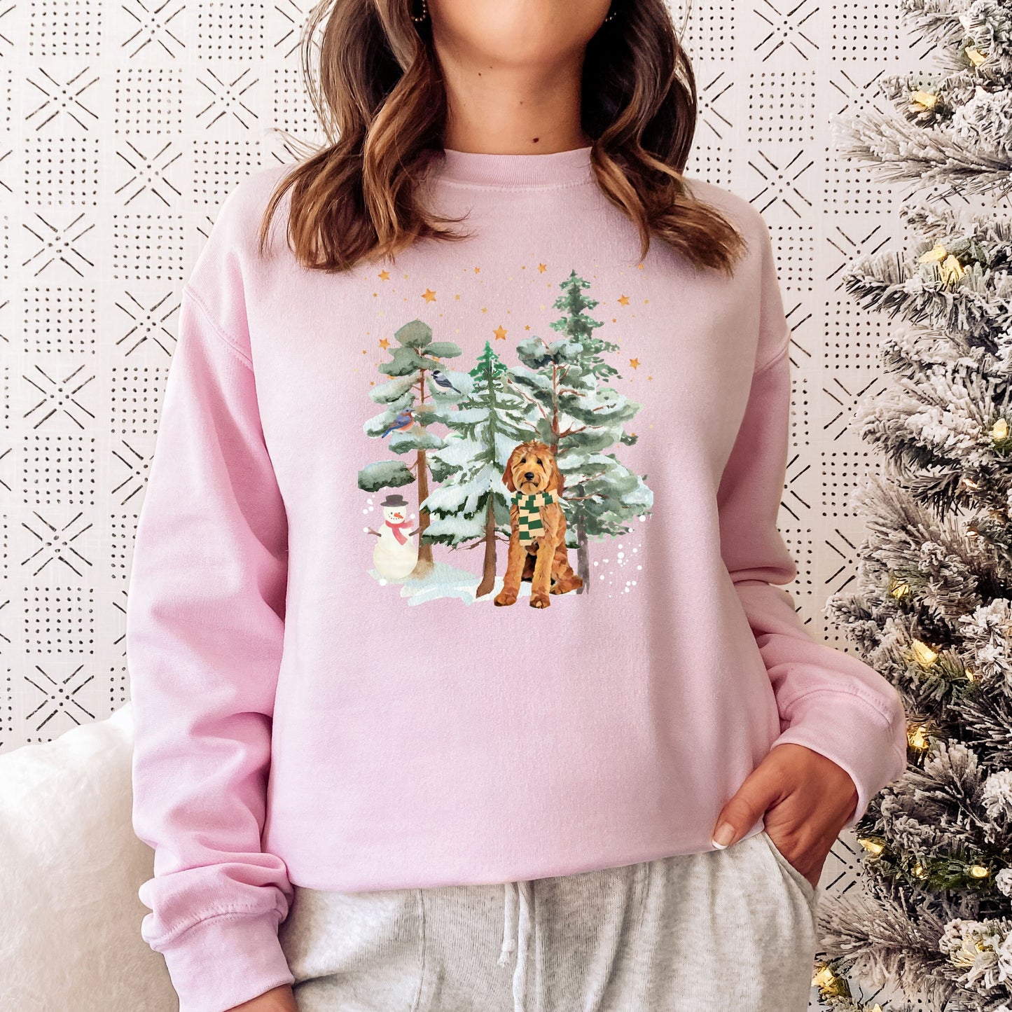 Winter Goldendoodle Sweatshirt, Christmas Golden Doodle Gifts, Dog Mom Sweatshirt, Goldendoodle Christmas Sweater, Cockapoo Pullover ywd4kc-br.myshopify.com