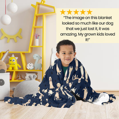 Yellow Labrador Retriever blanket with paws ywd4kc-br.myshopify.com