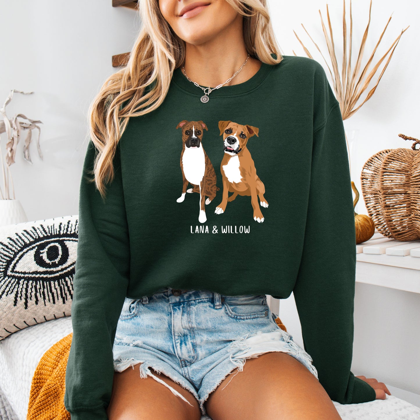 Boxer Dog Mom Sweatshirt | With Dogs Name
