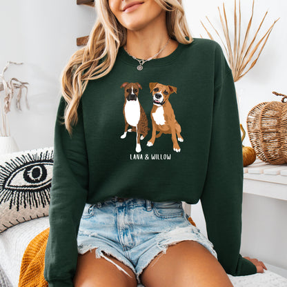 Boxer Dog Mom Sweatshirt | With Dogs Name