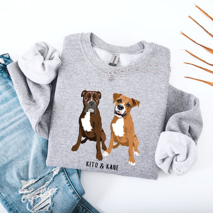 Boxer Dog Mom Sweatshirt | With Dogs Name