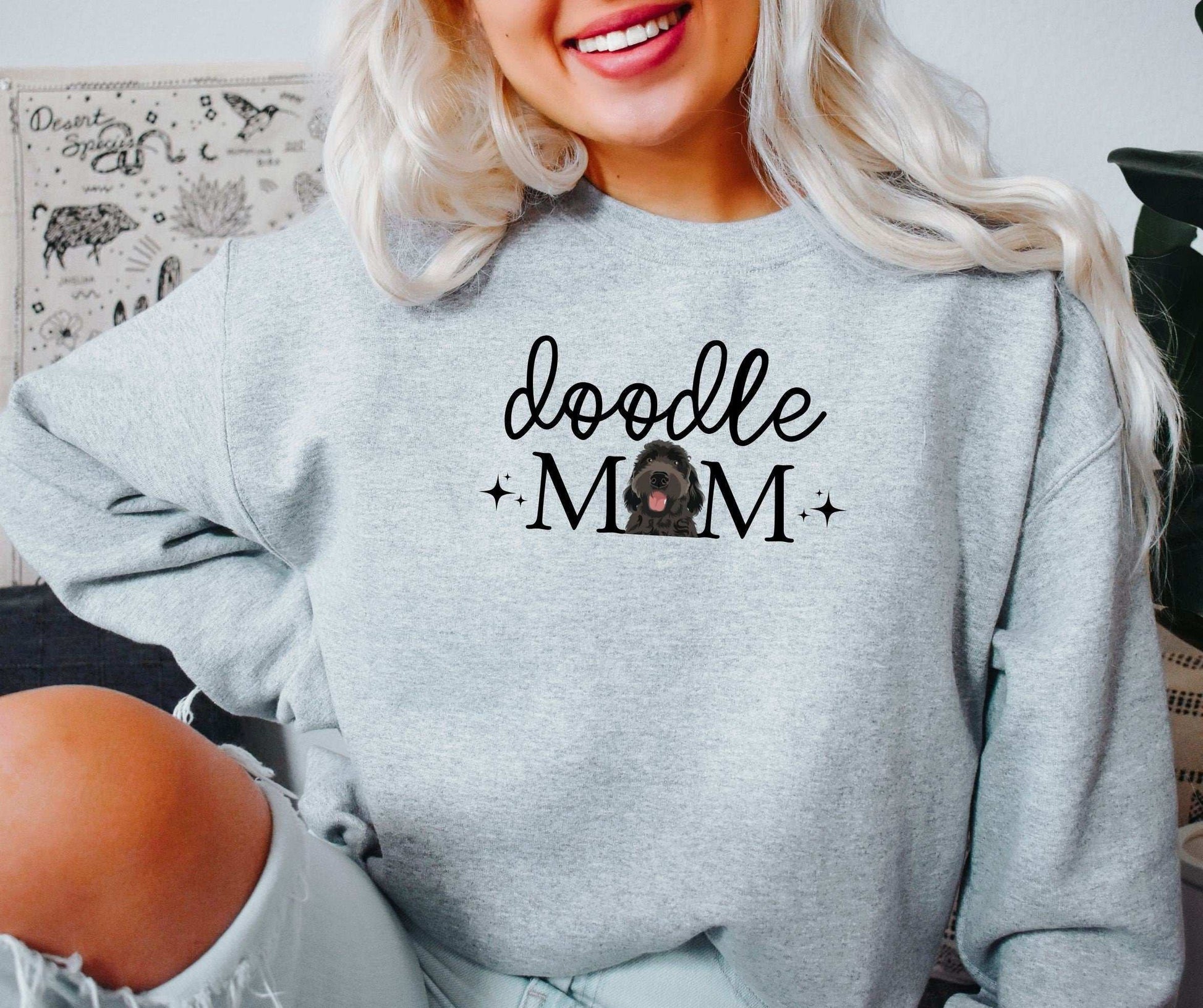 Black golden doodle mama shirt for doodle owners, pet mom shirt, labradoodle, goldendoodle sweatshirt, summer gift for her mother