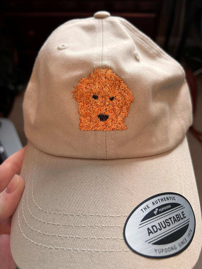Red Goldendoodle hat embroidered