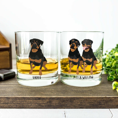 Rottweiler whiskey glass, rottweiler gifts, rottweiler dad gifts, rottie mom gifts, i love rotties, rottweiler lover gift