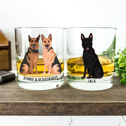 German shepherd whiskey glass, german shepherd dad gift, german shepherd gifts, dog dad gifts, wedding gift, anniversary gift, pet loss gift