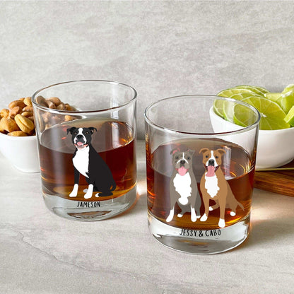 Personalized Pitbull dad gift, Pitbull whiskey glass, Christmas bourbon glass, pitbull gift, dog dad gift, show me your pittie, kitchen gift