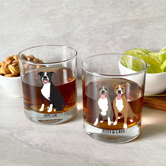 Personalized Pitbull dad gift, Pitbull whiskey glass, Christmas bourbon glass, pitbull gift, dog dad gift, show me your pittie, kitchen gift