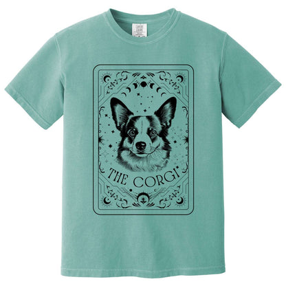 Tarot Corgi shirt, comfort colors shirt, pembroke corgi, welsh corgi, dog mom gift, girlfriend birthday gift, tricolor corgi gift, corgi mom