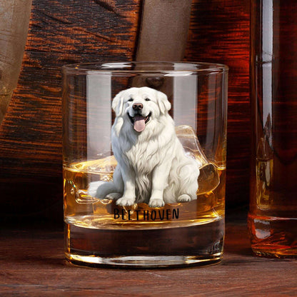 Great Pyrenees dad gift whiskey glass, husband Christmas gift, boyfriend birthday gift, best dog dad gift, bourbon gifts, Halloween gift