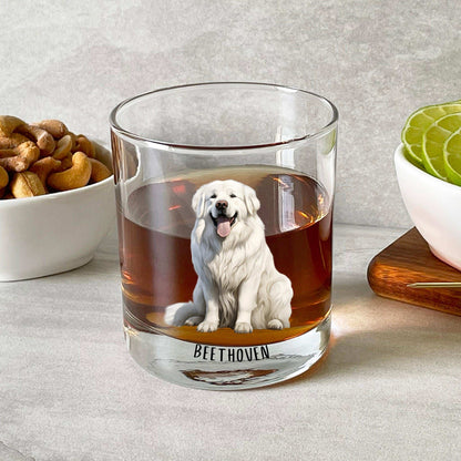 Great Pyrenees dad gift whiskey glass