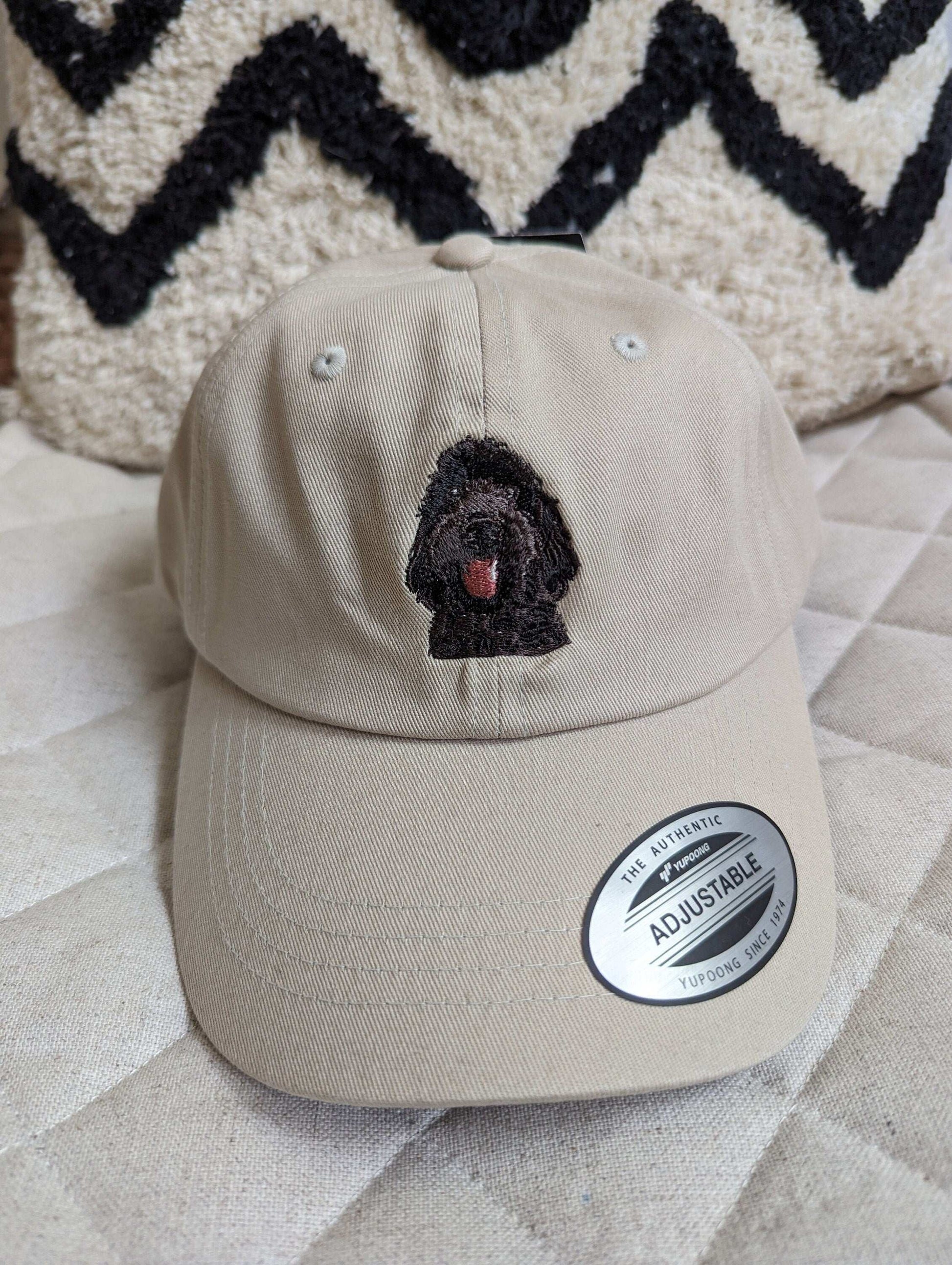 Embroidered black goldendoodle hat and labradoodle hat - gift for her