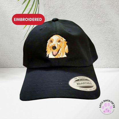 Embroidered golden retriever hat