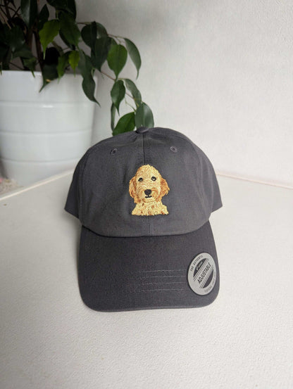 Embroidered golden doodle hat - summer gift for her