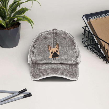 Embroidered French Bulldog Hat, love french dog gift, frenchie dad hat, frenchie mom hat, cream frenchie owner gift, summer french puppy hat