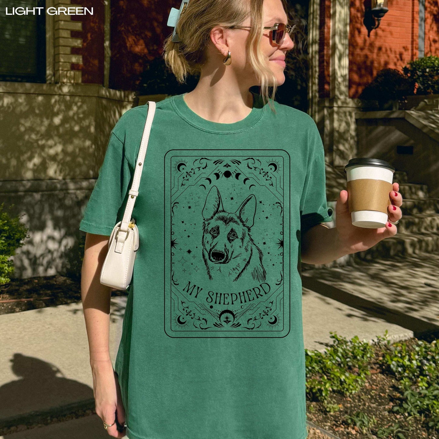 Tarot German Shepherd Shirt, Valentine day gift for her, long hair german sheperd mom tshirt, black shepherd gift, best friend birthday gift