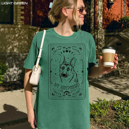 Tarot German Shepherd Shirt, Valentine day gift for her, long hair german sheperd mom tshirt, black shepherd gift, best friend birthday gift