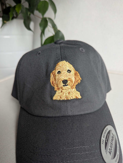 Embroidered Golden Doodle Hat, cavapoo dad hat, doodle gift, retro y2k aesthetic girlie gift, gift for her, wife birthday gift, cockapoo hat
