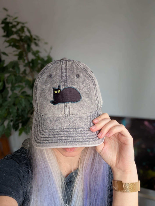 vintage black cat dad hat - gift for cat mom