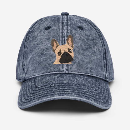Embroidered French Bulldog hat - gift for her