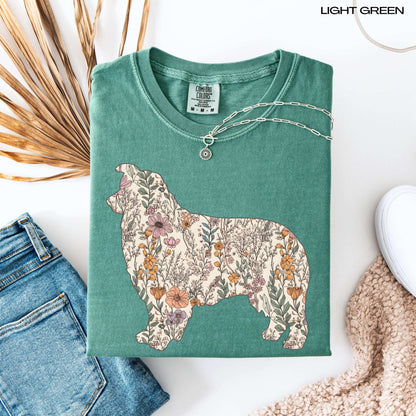 Australian Shepherd wildflower shirt