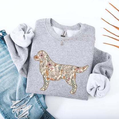 Floral summer wildflower Labrador dog shirt