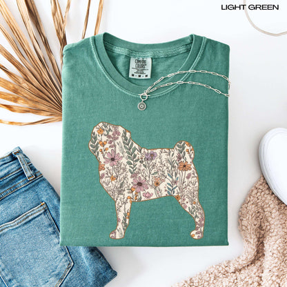 Wildflower Pug Shirt, pug gift, pug mama sweatshirt, pug puppy sweater, gift for dog owner, pug breeder gift, pug grandma gift, pug lover
