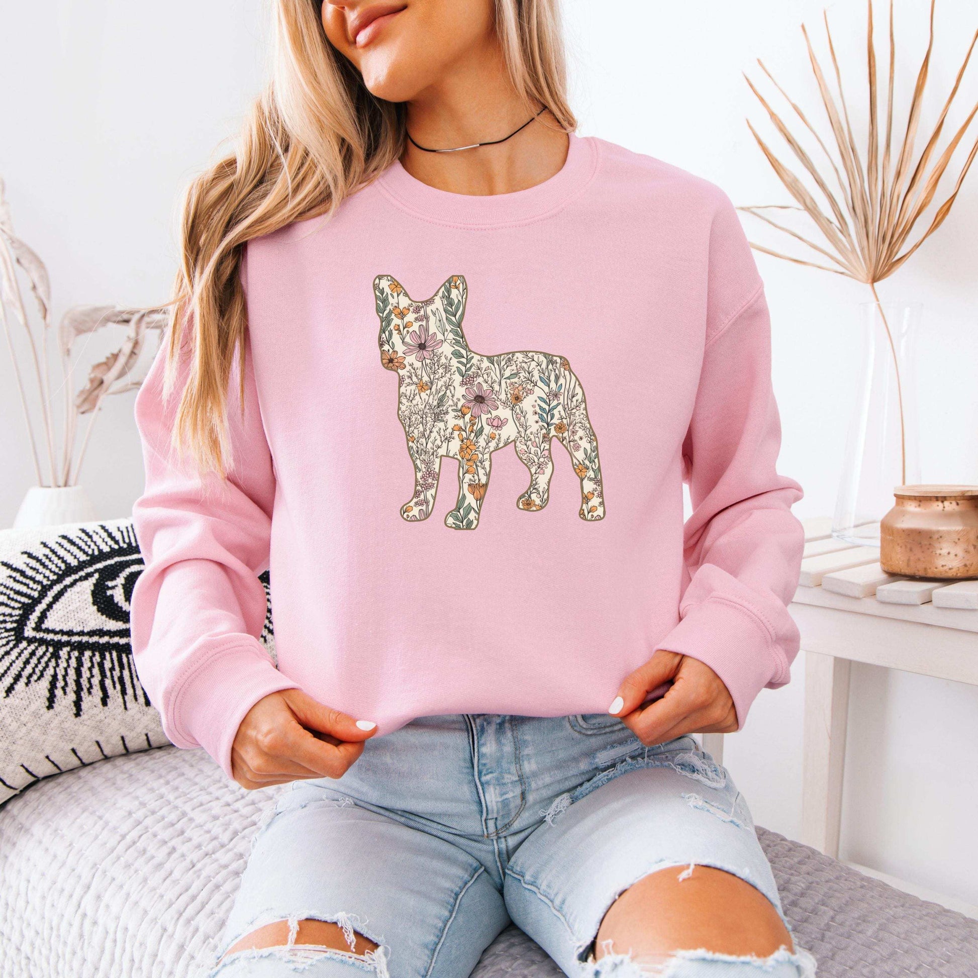 Wildflower French Bulldog Shirt, frenchie gift, dog mama sweatshirt, french puppy sweater, gift for dog owner, bulldog breeder, grandma gift