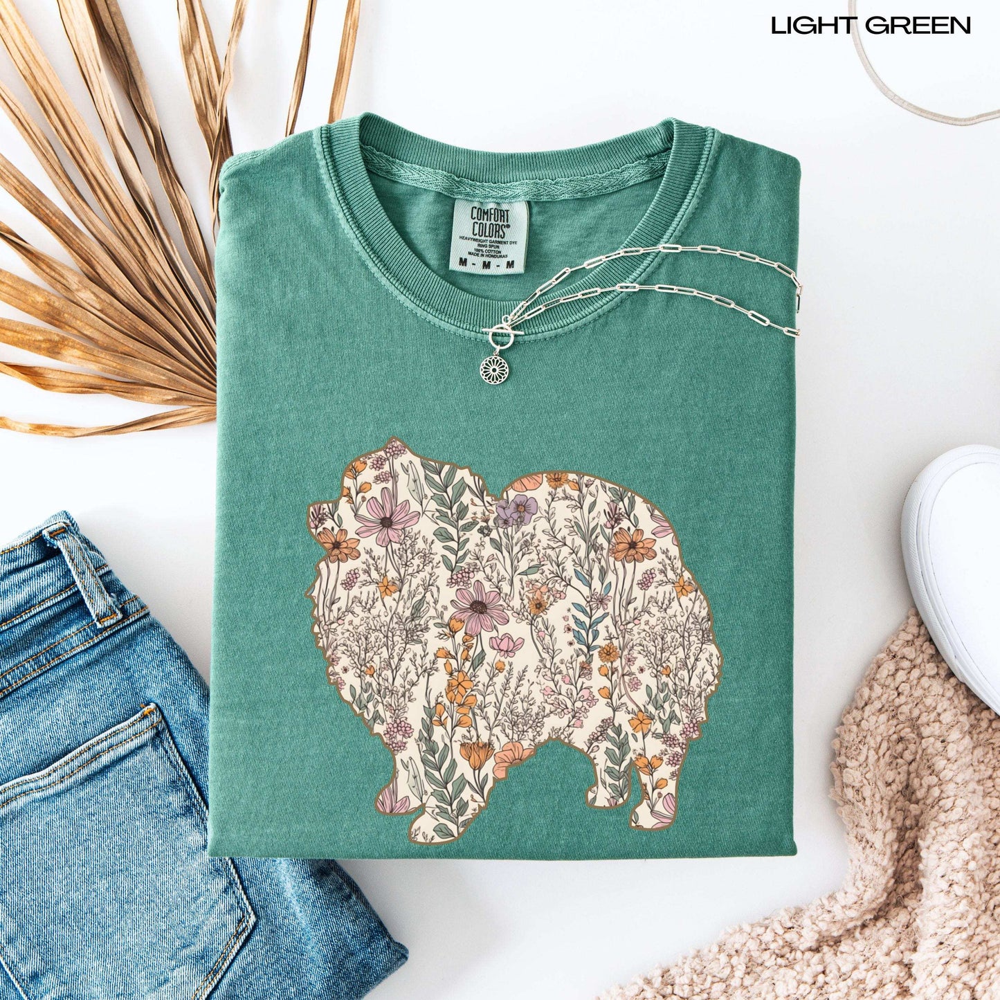 Wildflower Pomeranian Spitz Shirt, pomeranian dog gift, spitz mama sweatshirt, pom puppy sweater, gift for dog owner, pomeranian breeder