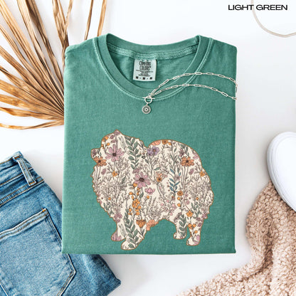 Wildflower Pomeranian Spitz Shirt, pomeranian dog gift, spitz mama sweatshirt, pom puppy sweater, gift for dog owner, pomeranian breeder