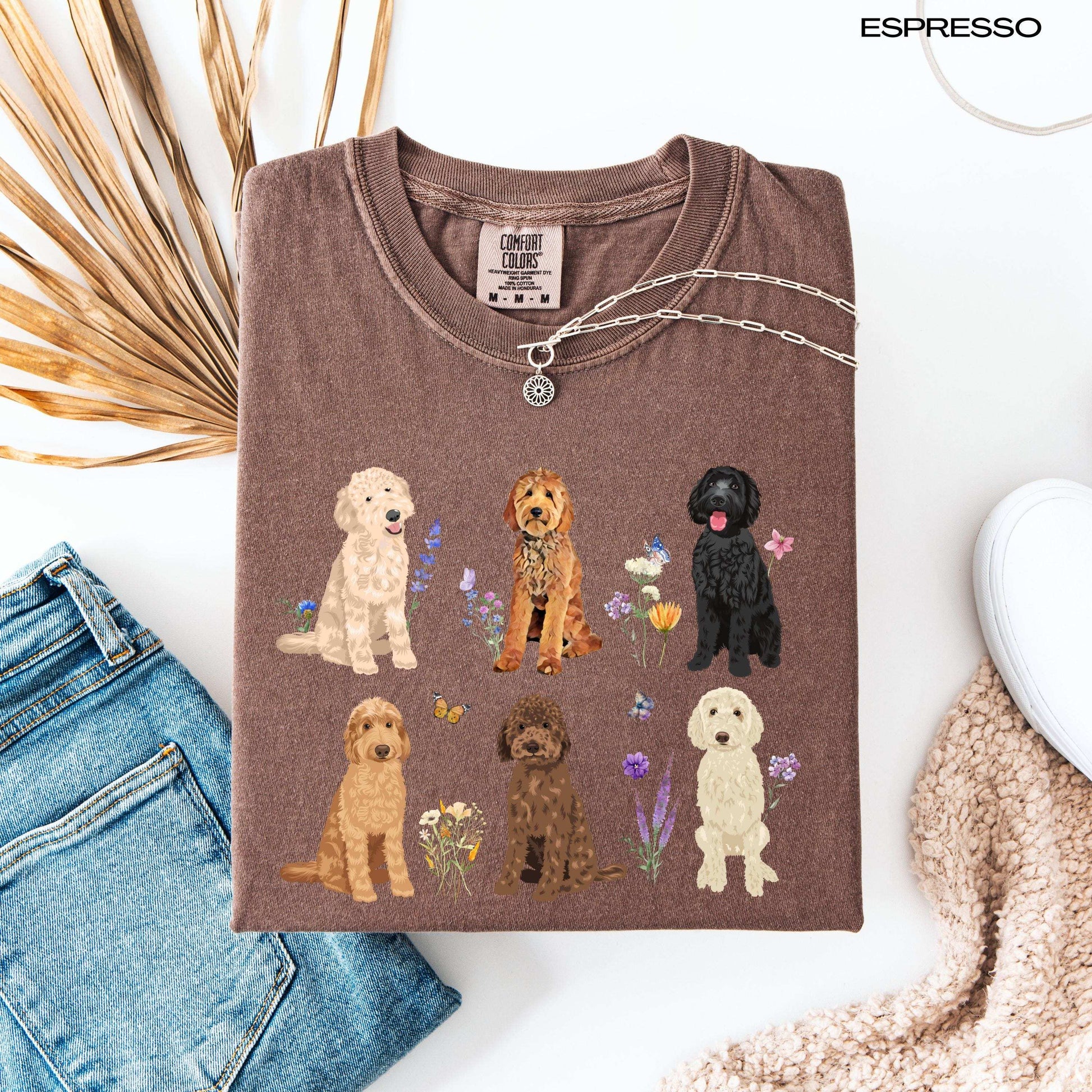 Cottagecore Goldendoodle comfort colors shirt, labradoodle shirt, doodle gift, cockapoo gift, dog mom tee, Valentines day gift for her