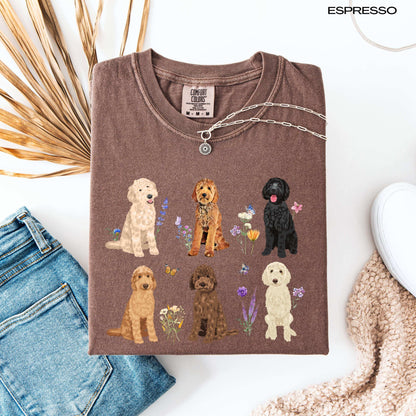 Cottagecore Goldendoodle comfort colors shirt, labradoodle shirt, doodle gift, cockapoo gift, dog mom tee, Valentines day gift for her
