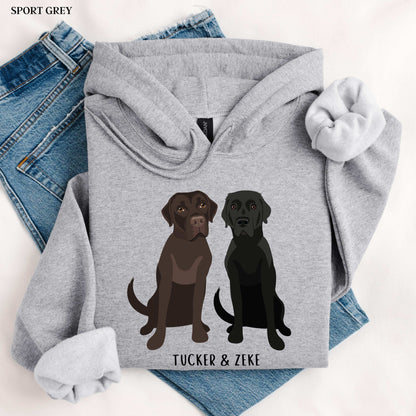 Labrador Retriever Sweatshirt, labrador gift, sister birthday gift, black yellow chocolate red fox labrador hoodie, cute labrador mom shirt