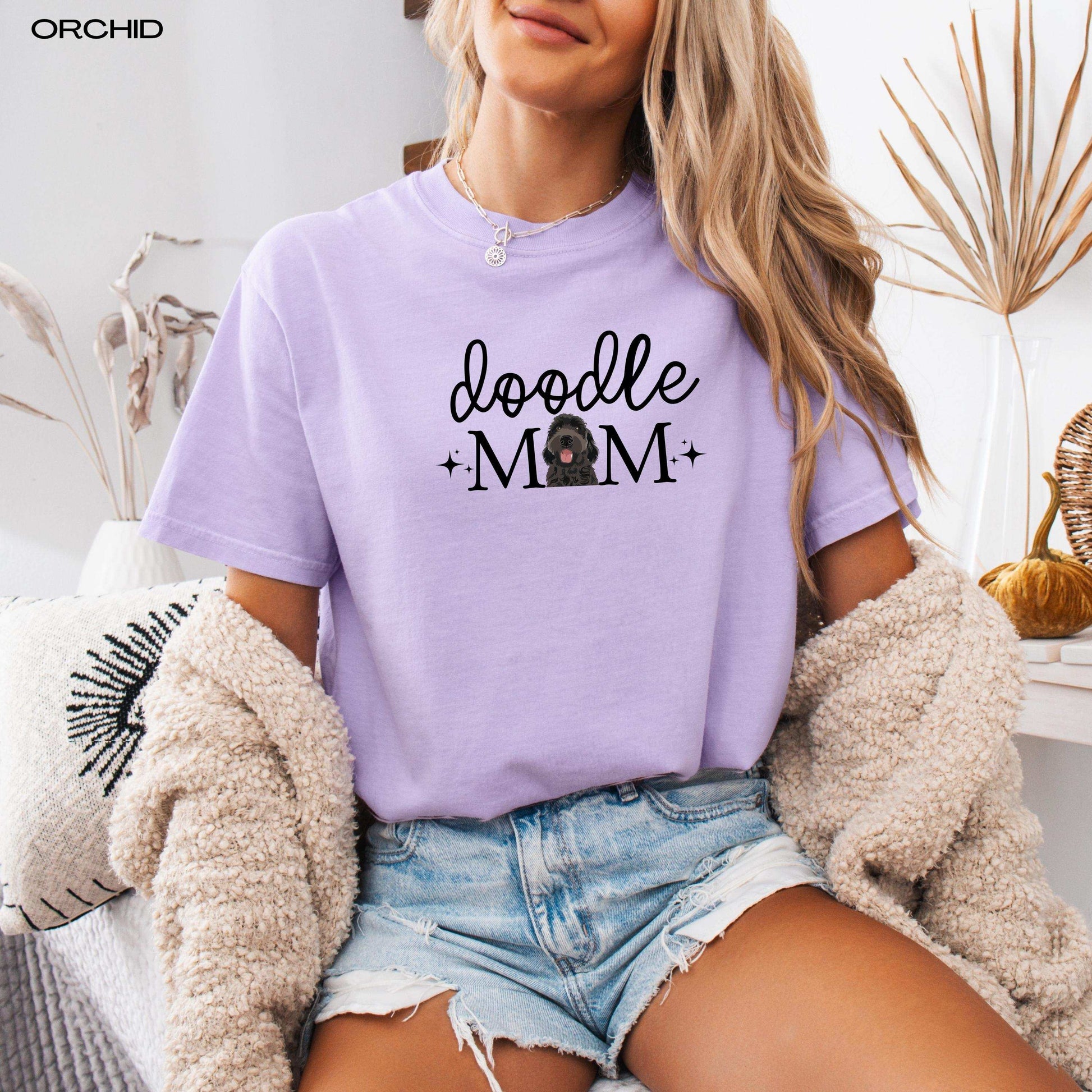 Black golden doodle mama shirt for doodle owners, pet mom shirt, labradoodle, goldendoodle sweatshirt, summer gift for her mother