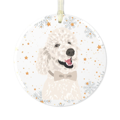 White Poodle Ornament, Glass Christmas Ornament, Poodle Gifts, Poodle Lover Gifts, Dog Christmas Ornament, Poodle Bauble, Poodle Mom Gift
