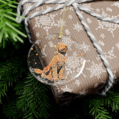 Glass mini Goldendoodle Christmas ornament, apricot doodle ornament, goldendoodle gifts, cavapoo ornament, dogs first Christmas stockin