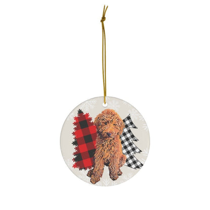Red golden doodle Christmas ornaments, labradoodle gifts, cockapoo christmas ornament, cavapoo mom gifts, doodle Christmas card, ceramic
