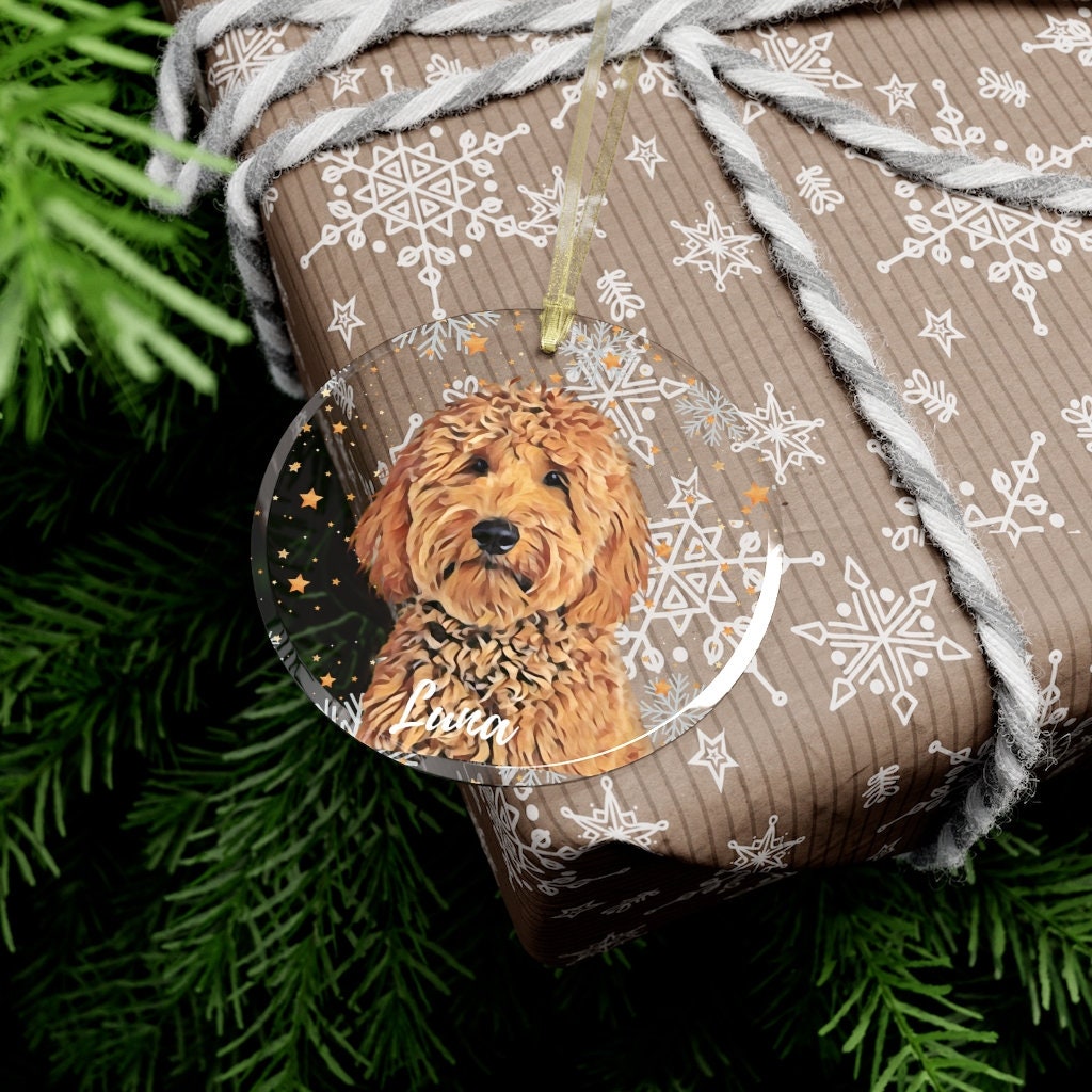 Personalized Golden doodle ornament, Christmas tree ornament, goldendoodle mama sweatshirt, Valentine doodle socks, dogs first Christmas