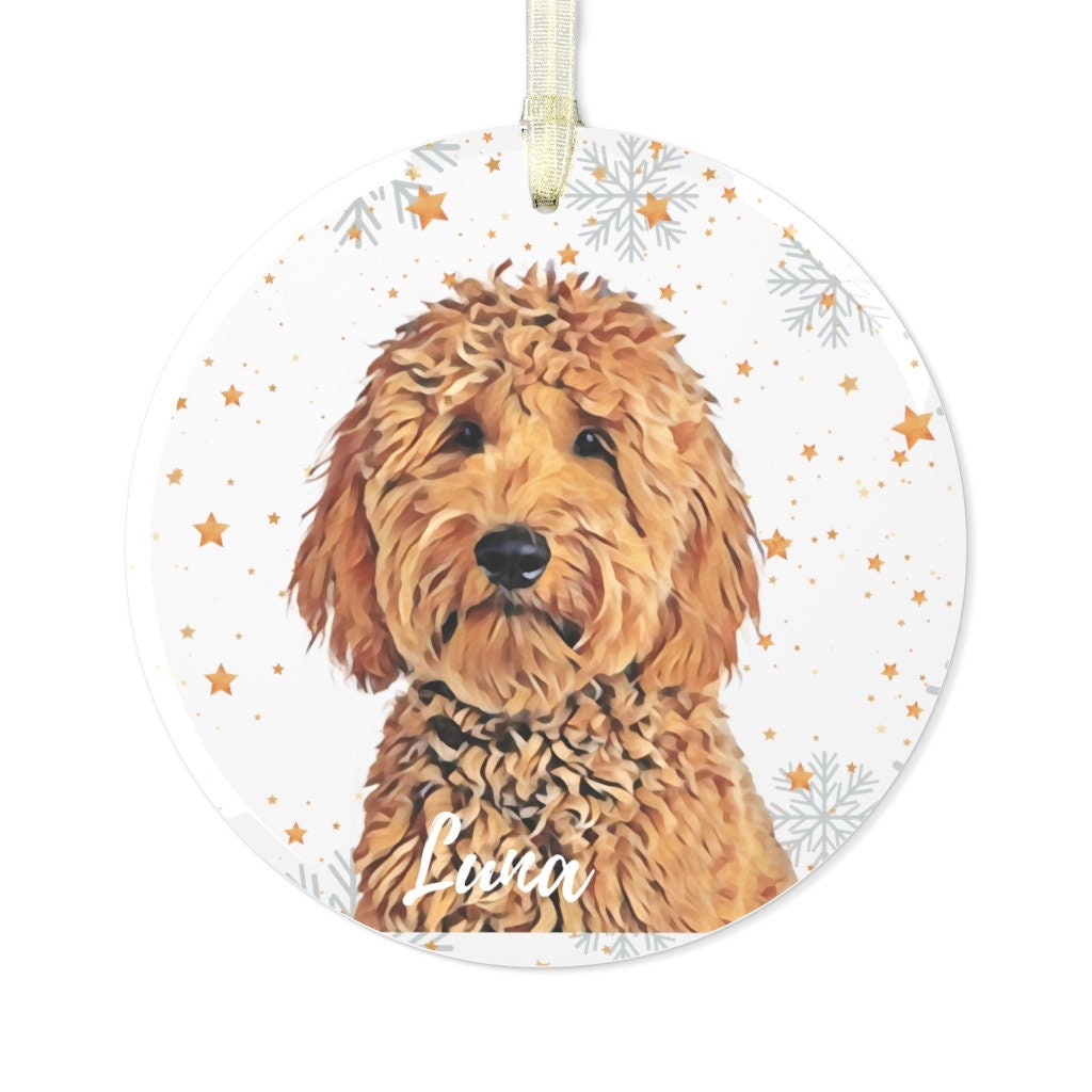 Personalized Golden doodle ornament, Christmas tree ornament, goldendoodle mama sweatshirt, Valentine doodle socks, dogs first Christmas