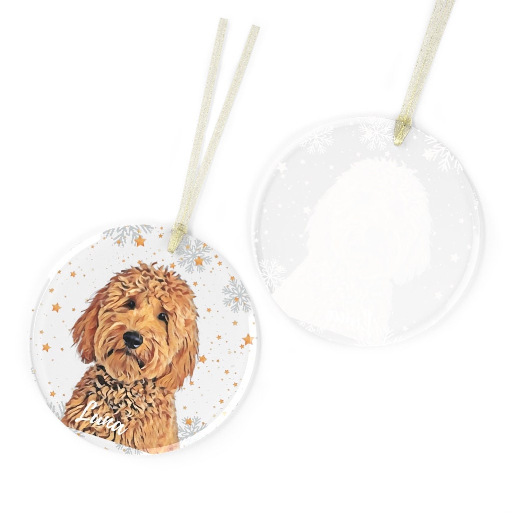 Personalized Golden doodle ornament, Christmas tree ornament, goldendoodle mama sweatshirt, Valentine doodle socks, dogs first Christmas