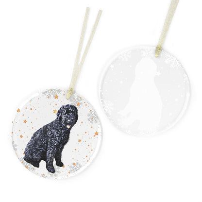 Glass black Goldendoodle Christmas ornament, golden doodle ornament, doodle Christmas stocking, labradoodle Christmas gifts, wife girlfriend
