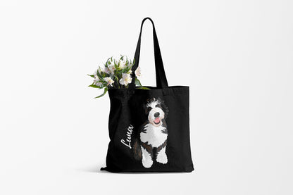 Bernedoodle tote bag, goldendoodle gifts, best friend birthday gift, doodle mom gift, dog lover bag, labradoodle, sheepadoodle, doodle lover