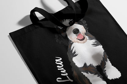 Bernedoodle tote bag, goldendoodle gifts, best friend birthday gift, doodle mom gift, dog lover bag, labradoodle, sheepadoodle, doodle lover